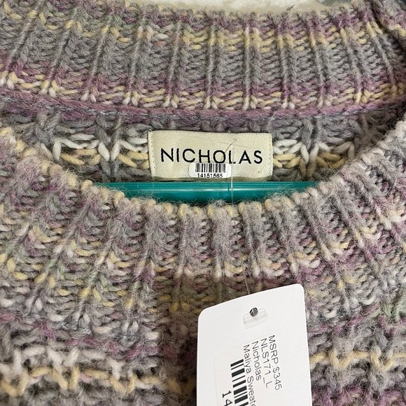 NWT NICHOLAS Striped Crew Neck Sweater - L - Picture 8 of 8